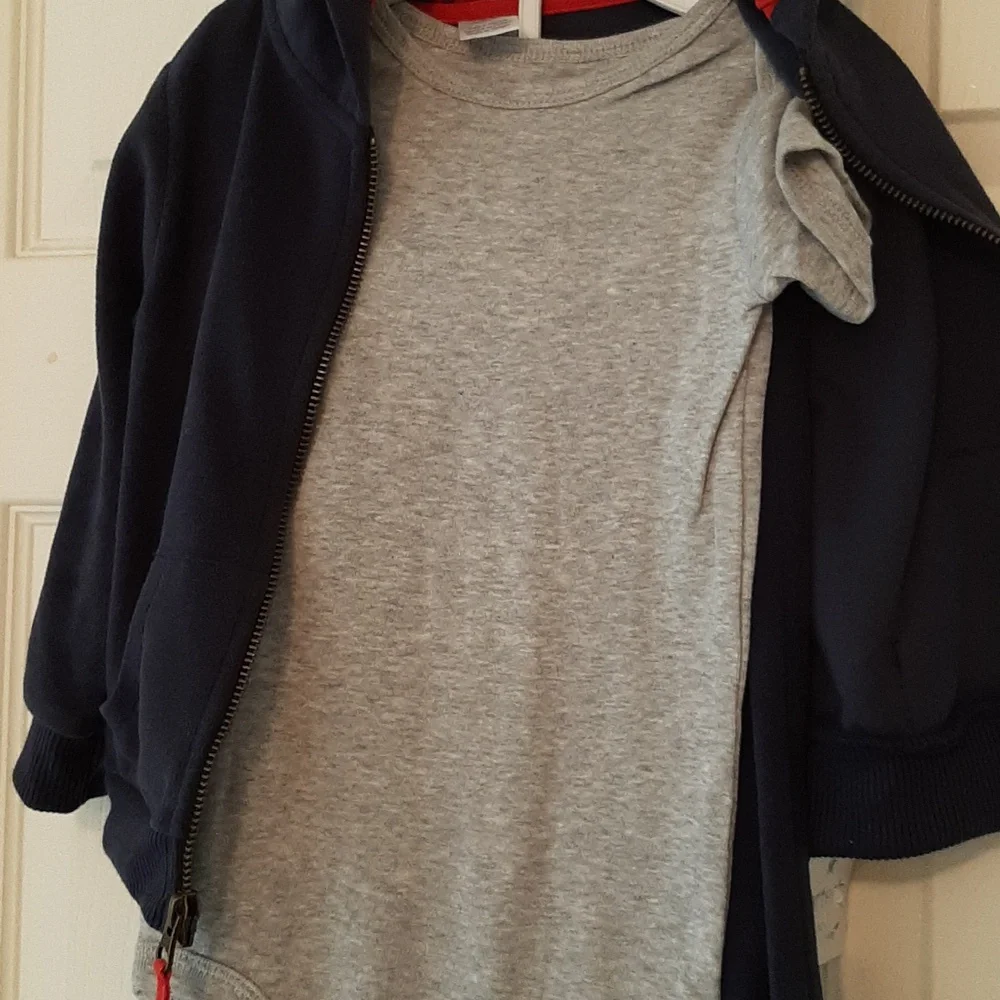 2 NWT Carter's Navy and Gray 3 Piece Baby Outfit Set